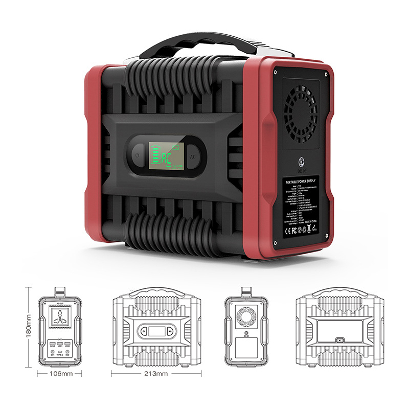 250W portable power station for outdoor camping with AC110V 220V output USB output Type C socket